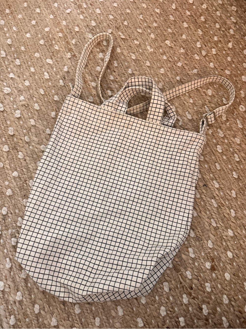 BAGGU Duck Bag – Natural Grid